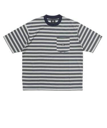 125R1012400 M CAVE Crew Neck Border TEE GRAY 695056-0002