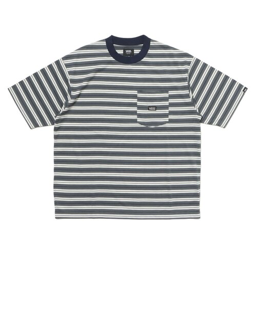 125R1012400 M CAVE Crew Neck Border TEE GRAY 695056-0002