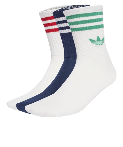 JV7408　U 3ST CREW SOCKS 3P　WTRD/IDG/WTGR　698603-0001