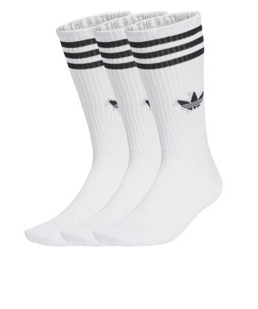 JV7416　U 3ST HIGH SOCKS 3P　WHITE/BLACK　698605-0001