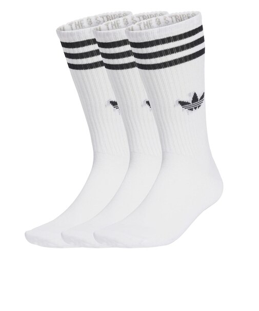 JV7416　U 3ST HIGH SOCKS 3P　WHITE/BLACK　698605-0001
