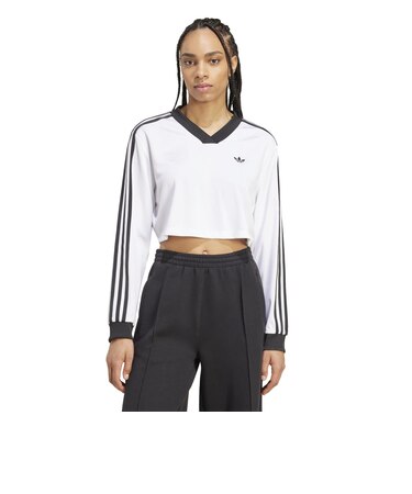JV9740 W JACQUARD LS TOP WHITE/BLACK 698625-0001