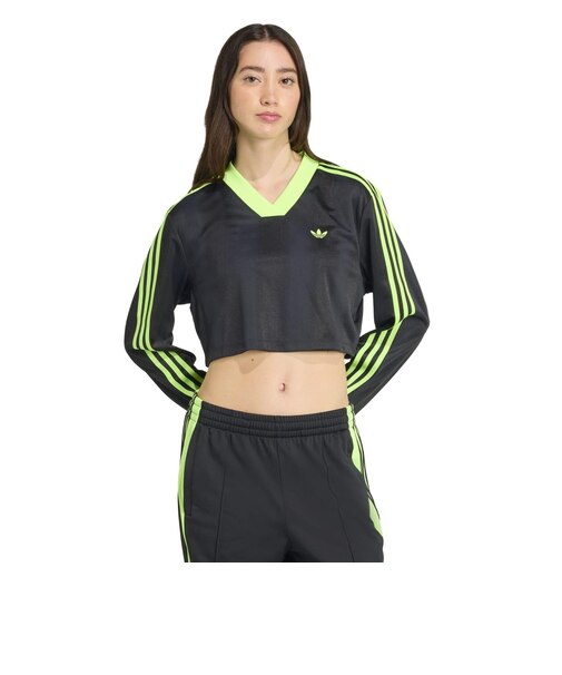 JV9737　W JACQUARD LS TOP　BLK/SGREEN　698624-0001
