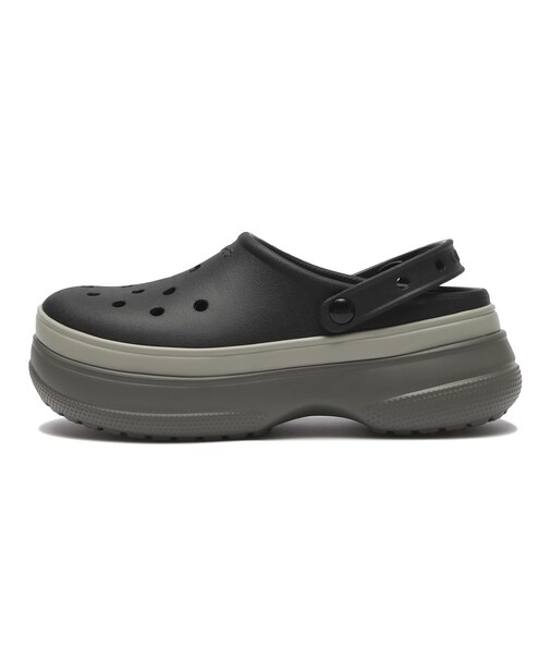 211355-001　CLASSIC STACKED CLOG　BLACK　695416-0001