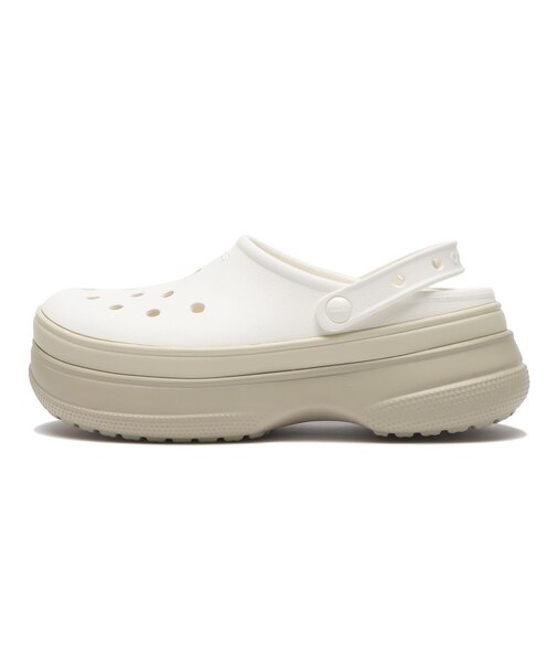 211355-0WV　CLASSIC STACKED CLOG　CHALK　695417-0001