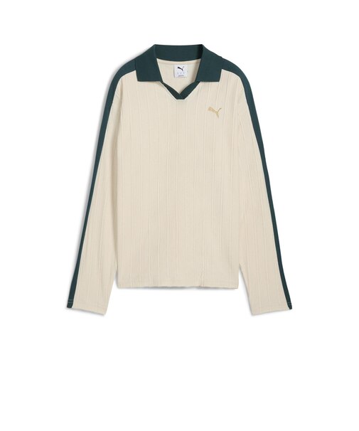 633963 W T7 RELAXED LONG SLEEVE POLO 87ALPINE SNOW 699622-0002