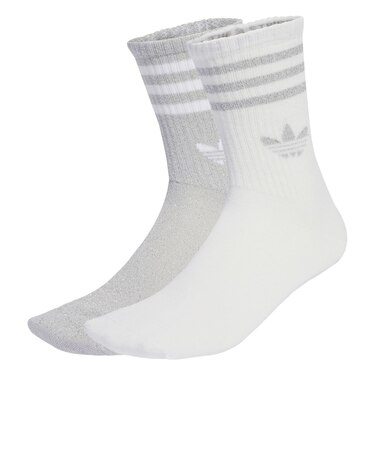 JX5204　W GLT CREW SOCK 2P　SIL/WHT　698456-0001