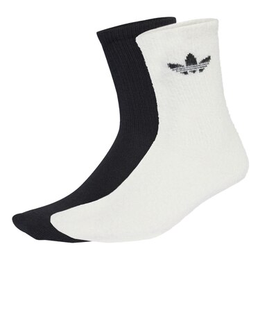 JX5217　U FLUFFY CREW SOCKS 2P　OFFWT/BLACK　698458-0001