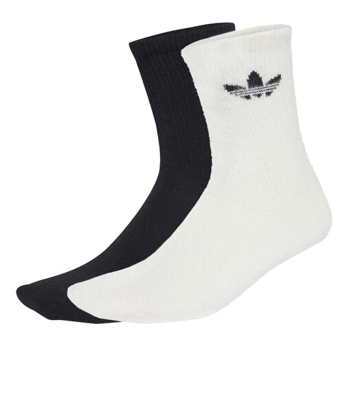 JX5217　U FLUFFY CREW SOCKS 2P　OFFWT/BLACK　698458-0001