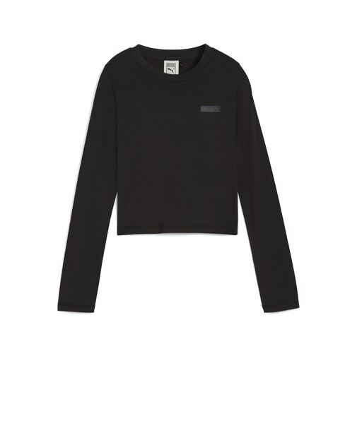 633805　W ROSE SLIM LONGSLEEVE TE　01BK　699617-0001