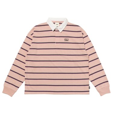 125K3073200　W border rugger shirt　PINK　701884-0002