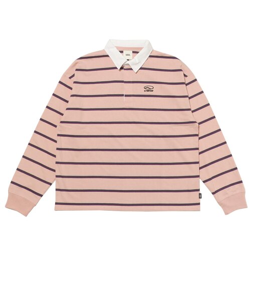 125K3073200　W border rugger shirt　PINK　701884-0002