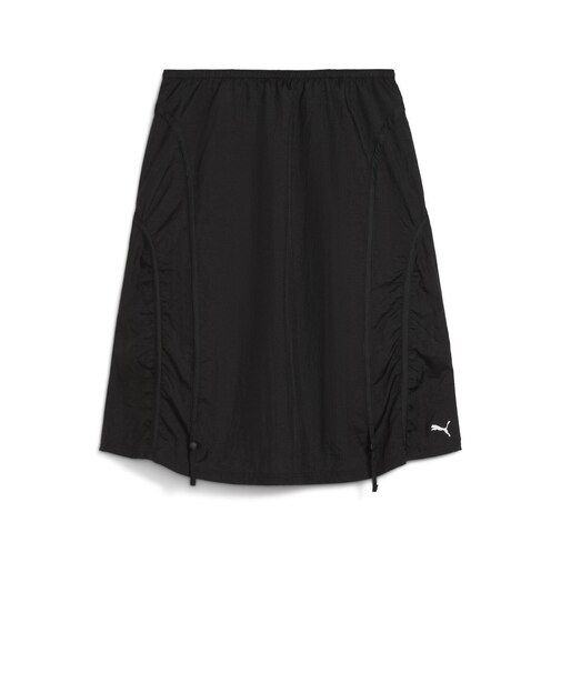 633976 W DARE TO WOVEN MIDI SKIRT 01BK 699625-0001