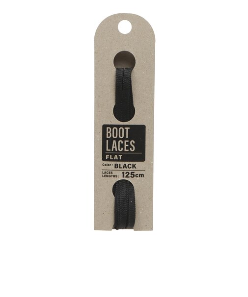 BOOT FLAT 125 BOOTLACES FLAT 125CM BLACK 700618-0001