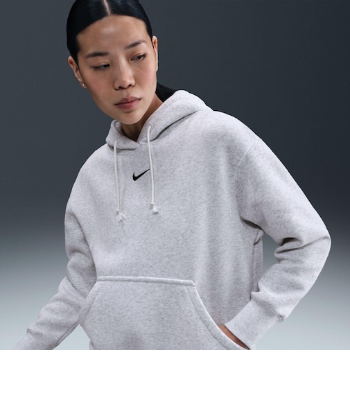 DQ5861　W PHNX FLC OS HOODIE　051B HTHR/BLK　635668-0008