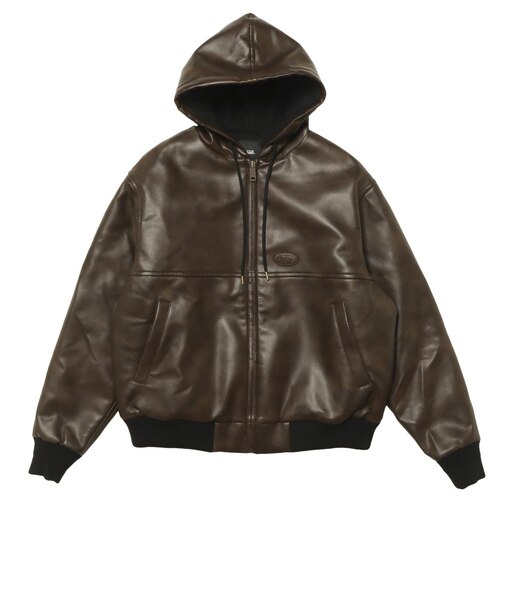 125K1084300　M Fake Leather Work Jacket　BROWN　702004-0002