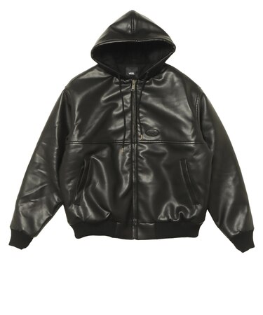125K1084300 M Fake Leather Work Jacket BLACK 702004-0001