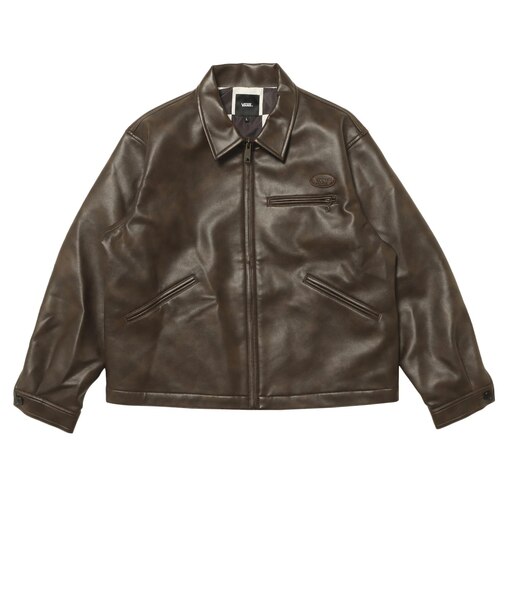 125K1084200 M Fake Leather Jacket BROWN 702003-0002