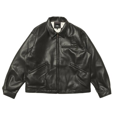 125K1084200 M Fake Leather Jacket BLACK 702003-0001