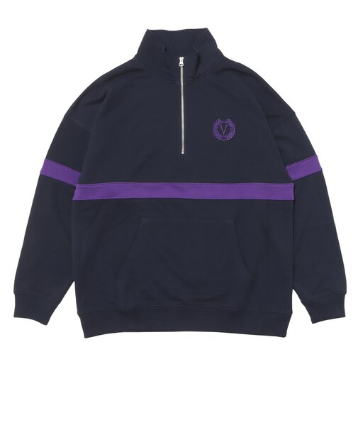 125K1050100　M Bi-Color Half Zip Sweat　NAVY　701869-0001
