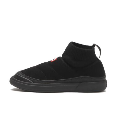 UFS7115REN　IN OUT FAUX SUEDE KNITTED BOOT　BLACK　703027-0001