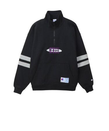 C3-C013　M HALF ZIP SWEATSHIRT　BLACK　701829-0001