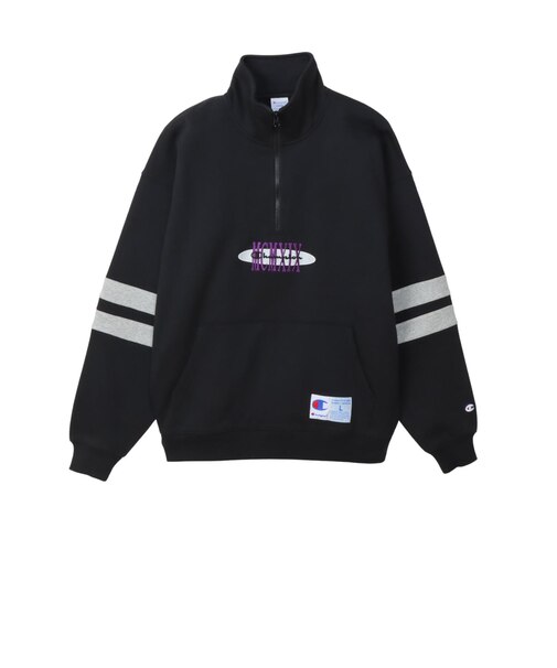 C3-C013　M HALF ZIP SWEATSHIRT　BLACK　701829-0001