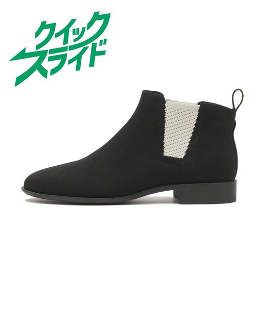 W3066　SIDE GORE KNIT2.5　BLACK　700406-0001