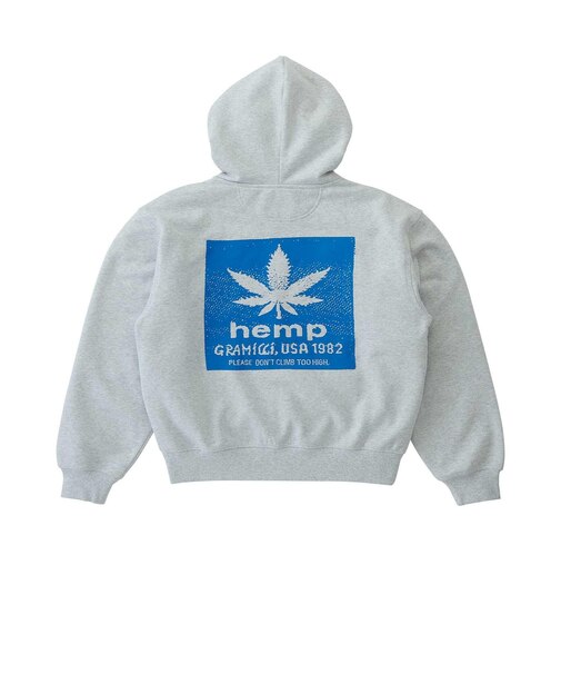 G5FU-J092　M HEMP ZIP HOODED SWEATSHIRT　HEATHER ASH　702630-0001