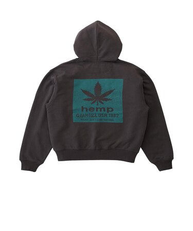 G5FU-J092　M HEMP ZIP HOODED SWEATSHIRT　DEEP BROWN　702630-0002