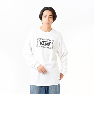 124K1023600 M CHECKER BOX LS TEE WHT/BLK 685989-0001