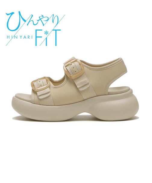 W2065　CL VL 2BUCKLE SANDAL 6　BEIGE　705061-0002