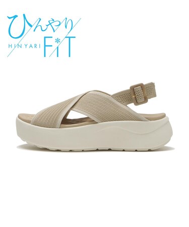 W2068　CL CROSS KNIT SANDAL 5　BEIGE　705121-0002