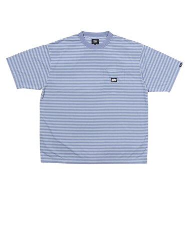 126R1060201 CAVE Crew Neck Boarder S TEE BLUE 709264-0003