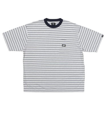 126R1060201 CAVE Crew Neck Boarder S TEE WHITE 709264-0001