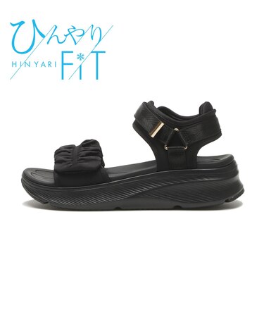 W2073　CL CHIFFON SANDAL　ALL BLACK　704942-0001
