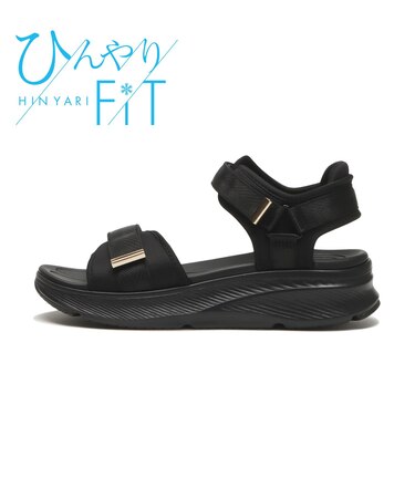 W2072　CL 2BELT SANDAL　ALL BLACK　704941-0002