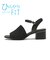 W2071　CL KNIT HEEL SANDAL 5.5　ALL BLACK　705961-0001