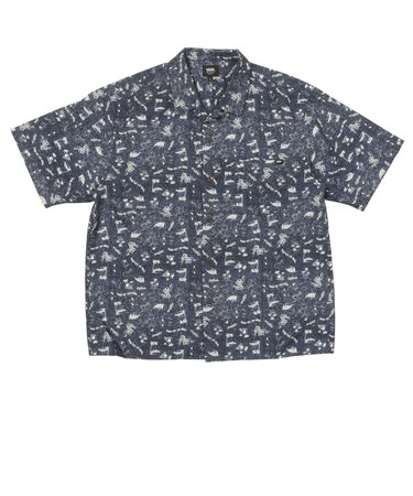 126R1061800　H Hula surfer Aloha Shirt　NAVY　707280-0001