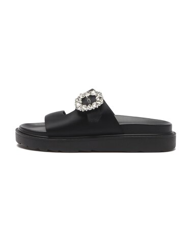 W2088　BIJOU FLAT SANDAL　BLACK　708628-0001