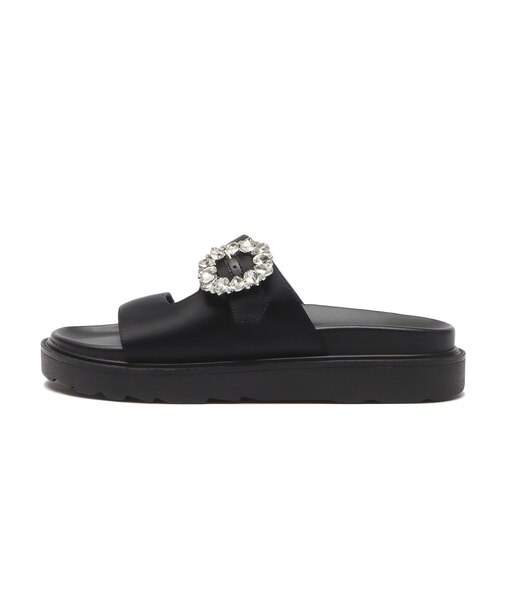 W2088　BIJOU FLAT SANDAL　BLACK　708628-0001