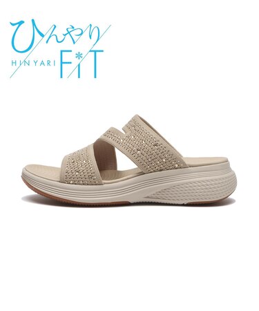 W2086　HOT FIX MULE SANDAL　BEIGE　706383-0001