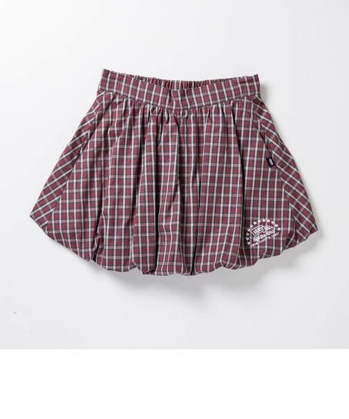 126K3151001　W CHECK BALLOON SKIRT　RED　715456-0002