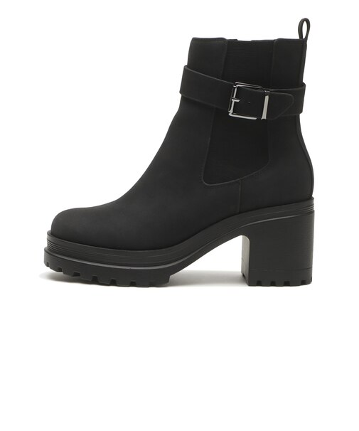 W3072　BELT SIDE GORE SHORT BOOTS8　BLACK　713963-0001