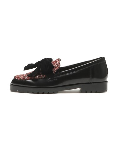 JE-1112　VELVET RIBBON LOAFERS　BLACK　718951-0001