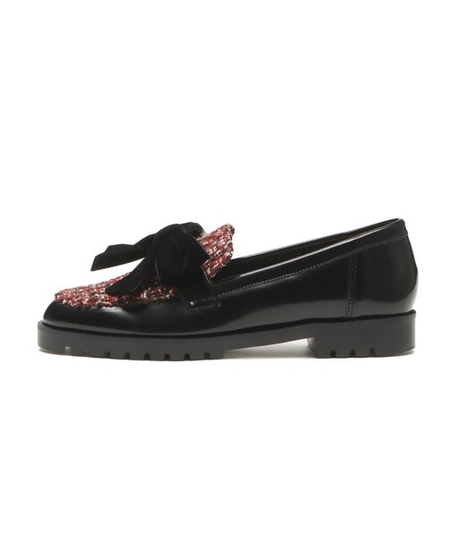 JE-1112　VELVET RIBBON LOAFERS　BLACK　718951-0001