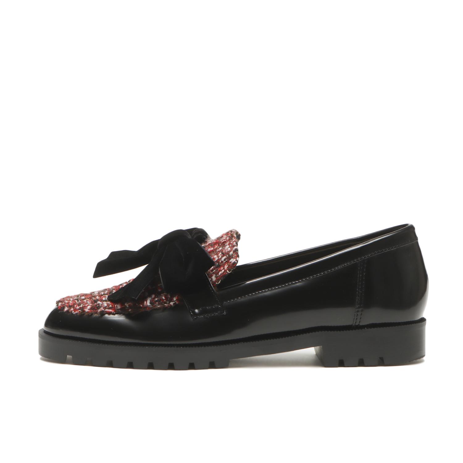 JE-1112　VELVET RIBBON LOAFERS　BLACK　718951-0001