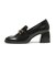 JE-6061　CHUNKY HEEL LOAFERS 6　BLACK　718952-0001