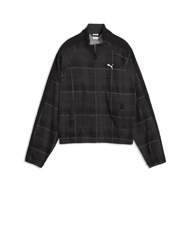 639021 W T7 RELAXED TARTAN WOVEN JKT 01BK 717908-0001