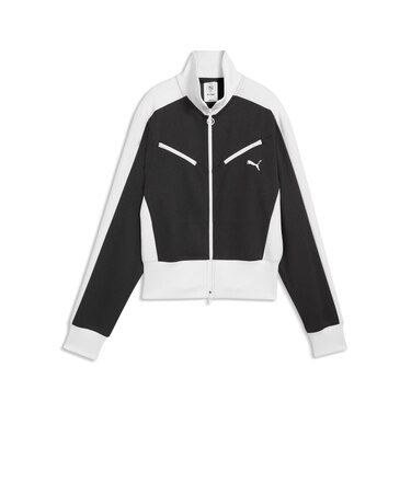 639019 W T7 RETRO TRACK JACKET 01BK/WH 717907-0001